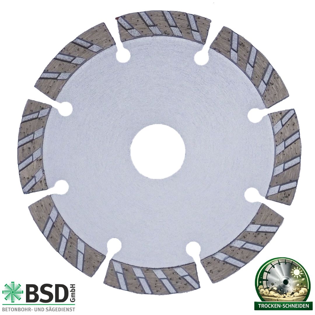 Diamanttrennscheibe 125mm 230mm für Beton, Betonprodukte und Ziegel.